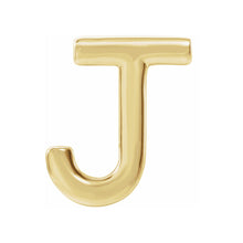 Single, 14k Yellow Gold Initial A-Z Post Earring, 8mm