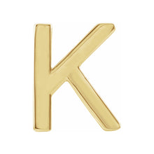 Single, 14k Yellow Gold Initial A-Z Post Earring, 8mm