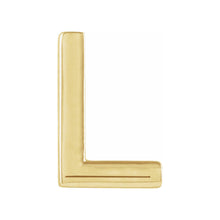 Single, 14k Yellow Gold Initial A-Z Post Earring, 8mm