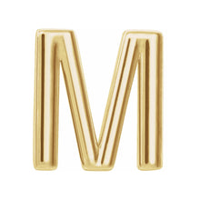 Single, 14k Yellow Gold Initial A-Z Post Earring, 8mm
