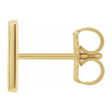 Single, 14k Yellow Gold Initial A-Z Post Earring, 8mm