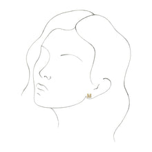 Single, 14k Yellow Gold Initial A-Z Post Earring, 8mm