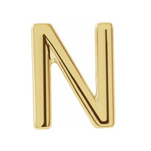 Single, 14k Yellow Gold Initial A-Z Post Earring, 8mm