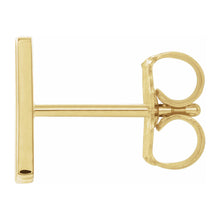 Single, 14k Yellow Gold Initial A-Z Post Earring, 8mm