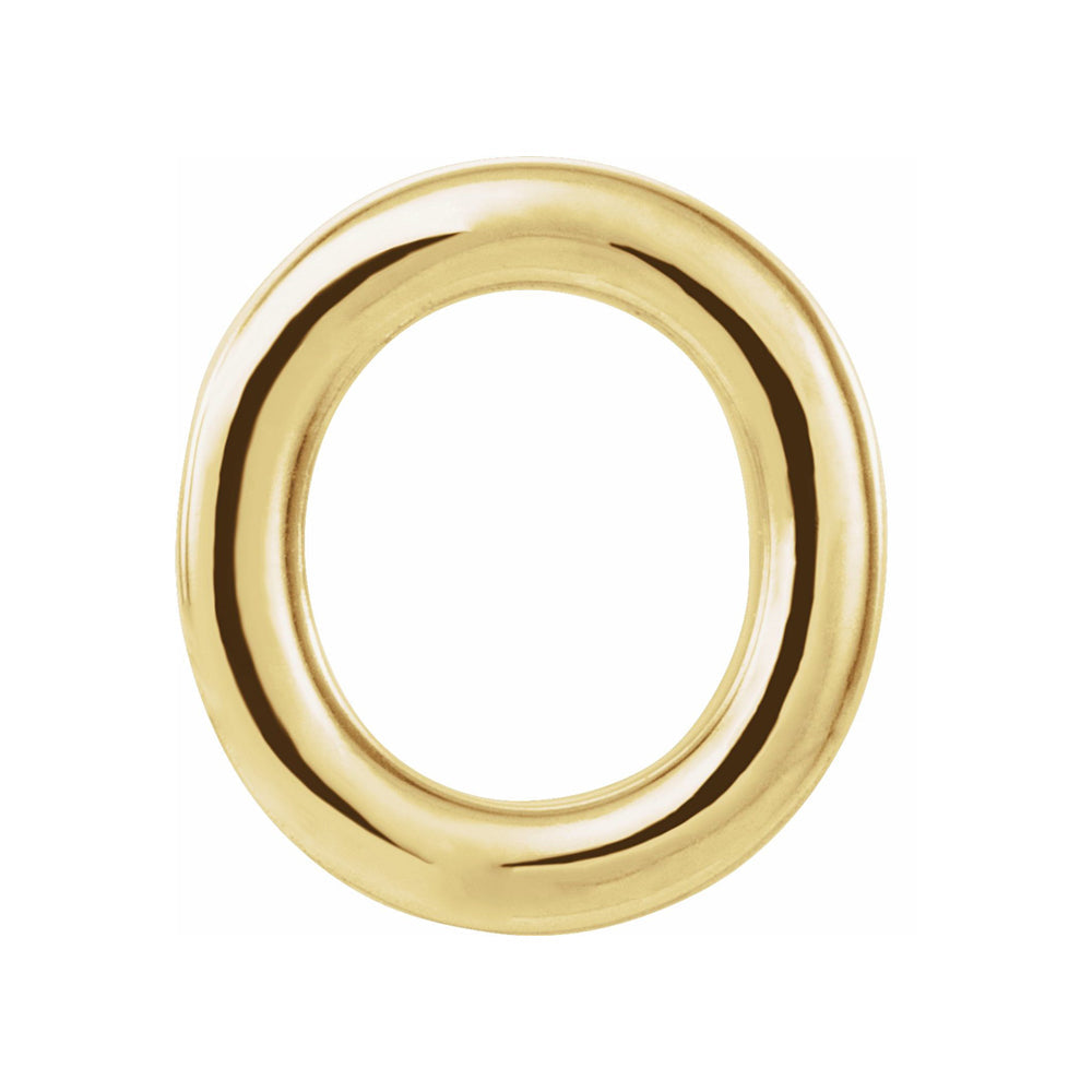 Single, 14k Yellow Gold Initial A-Z Post Earring, 8mm