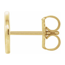 Single, 14k Yellow Gold Initial A-Z Post Earring, 8mm