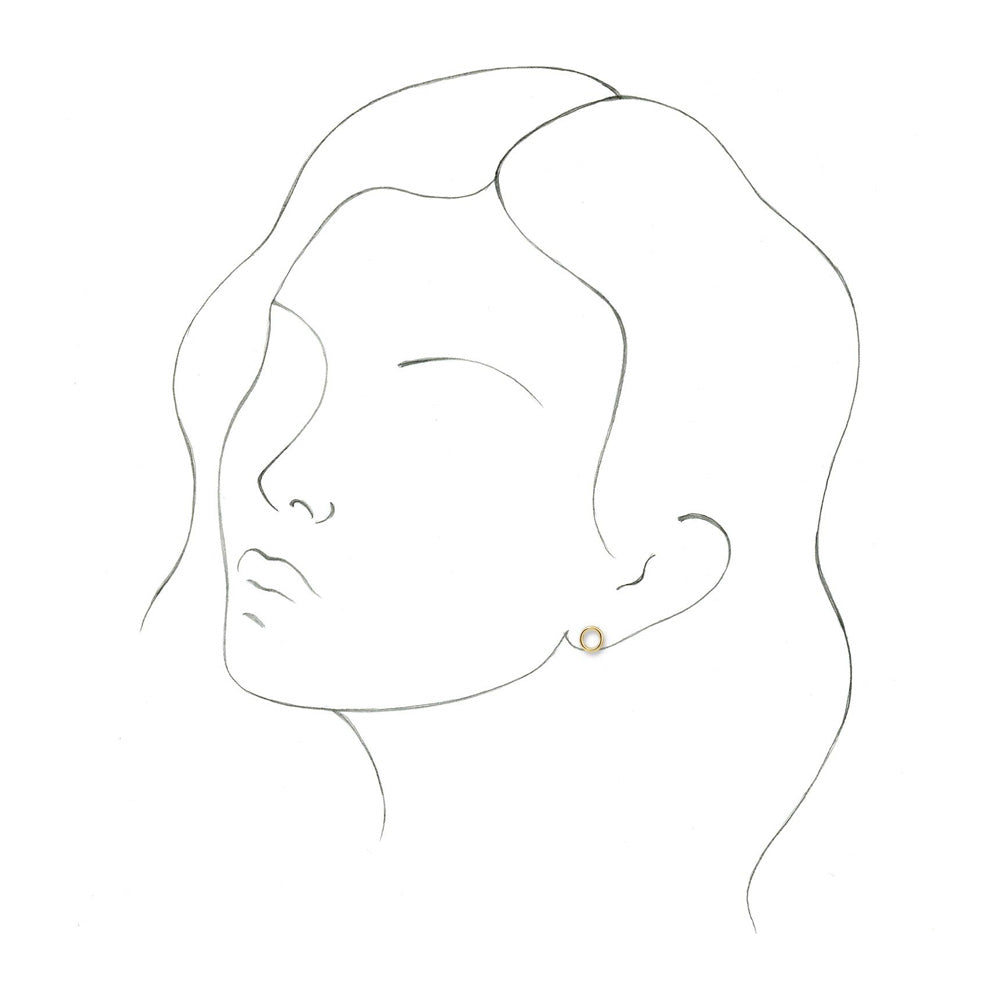 Single, 14k Yellow Gold Initial A-Z Post Earring, 8mm