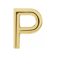 Single, 14k Yellow Gold Initial A-Z Post Earring, 8mm