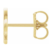 Single, 14k Yellow Gold Initial A-Z Post Earring, 8mm
