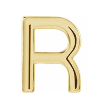 Single, 14k Yellow Gold Initial A-Z Post Earring, 8mm
