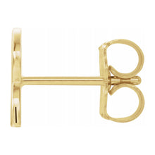 Single, 14k Yellow Gold Initial A-Z Post Earring, 8mm