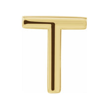 Single, 14k Yellow Gold Initial A-Z Post Earring, 8mm