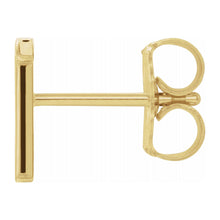 Single, 14k Yellow Gold Initial A-Z Post Earring, 8mm