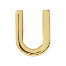 Single, 14k Yellow Gold Initial A-Z Post Earring, 8mm
