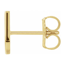 Single, 14k Yellow Gold Initial A-Z Post Earring, 8mm