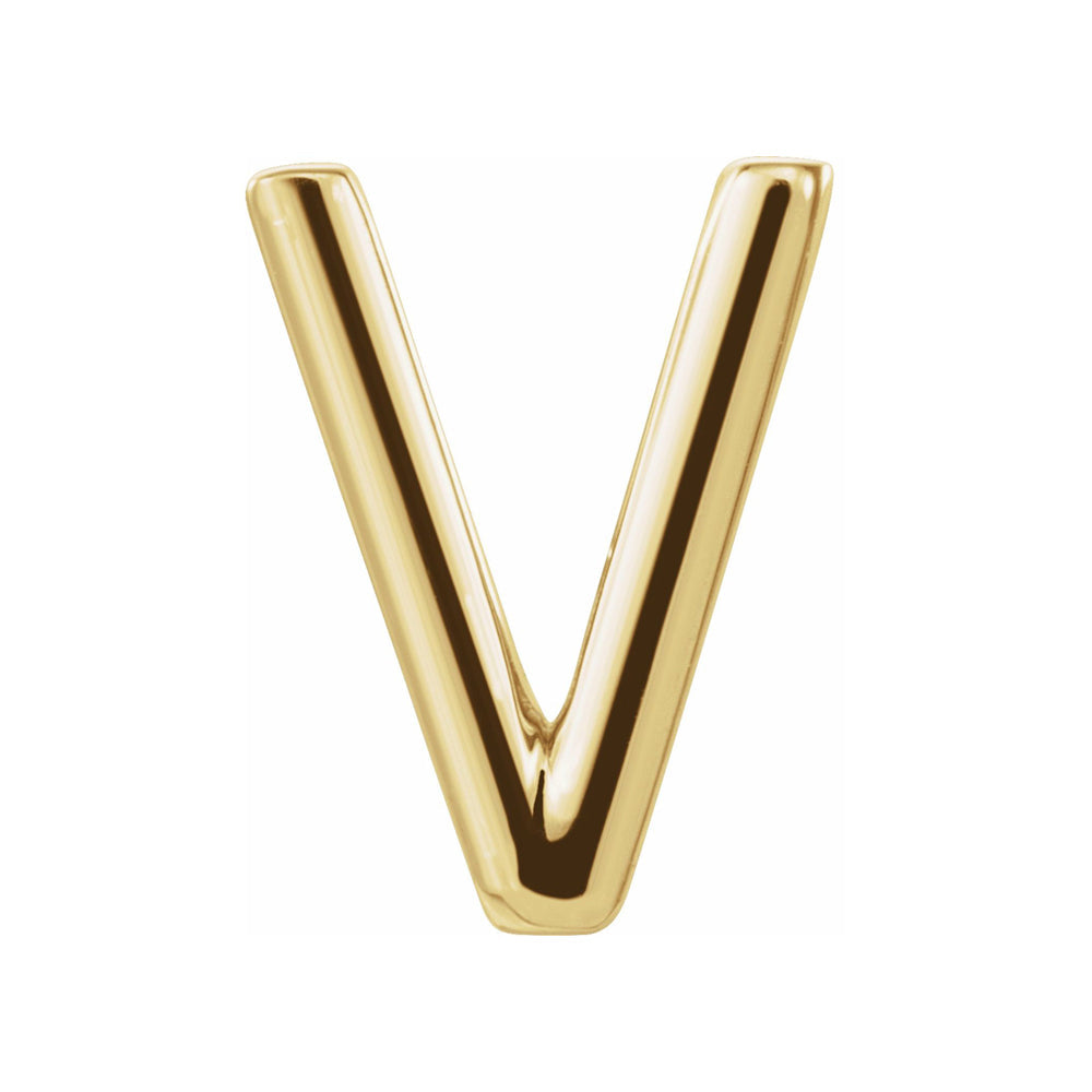 Single, 14k Yellow Gold Initial A-Z Post Earring, 8mm