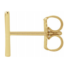 Single, 14k Yellow Gold Initial A-Z Post Earring, 8mm