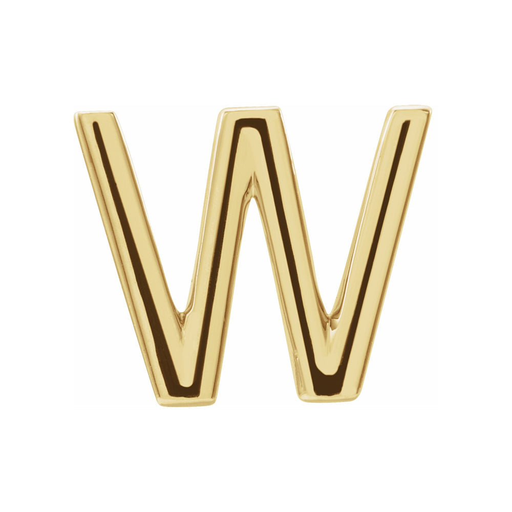 Single, 14k Yellow Gold Initial A-Z Post Earring, 8mm