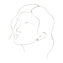 Single, 14k Yellow Gold Initial A-Z Post Earring, 8mm