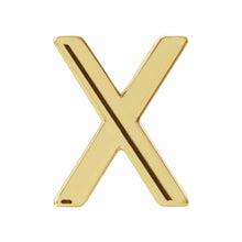 Single, 14k Yellow Gold Initial A-Z Post Earring, 8mm