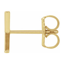 Single, 14k Yellow Gold Initial A-Z Post Earring, 8mm