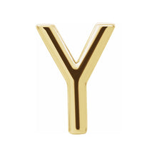 Single, 14k Yellow Gold Initial A-Z Post Earring, 8mm