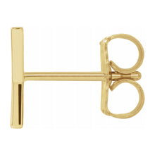 Single, 14k Yellow Gold Initial A-Z Post Earring, 8mm
