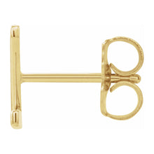Single, 14k Yellow Gold Initial A-Z Post Earring, 8mm