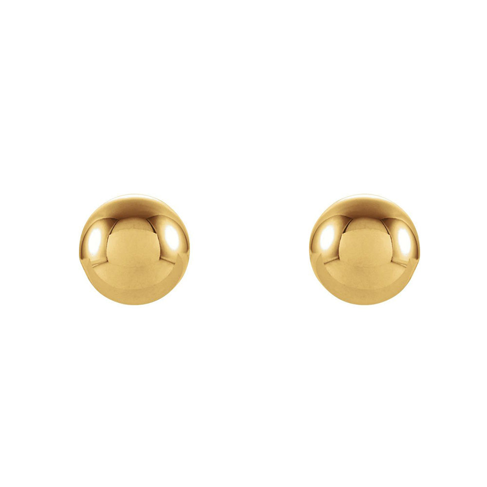 14K Yellow Gold Hollow Ball Screw Back Stud Earrings, 3mm to 6mm
