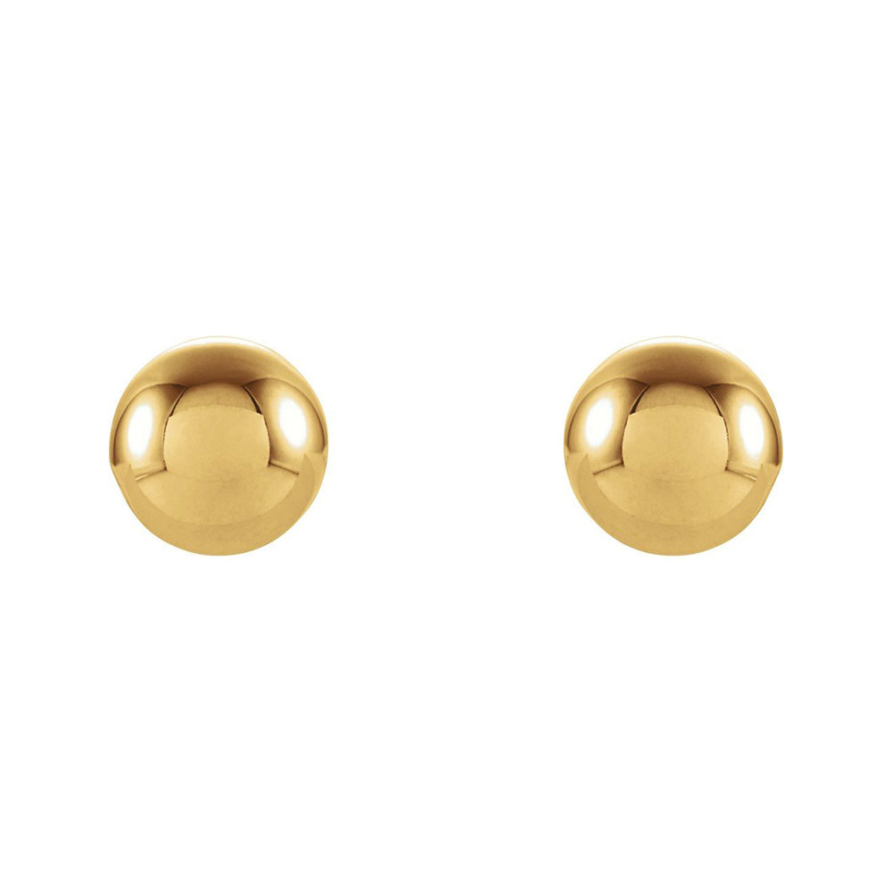 14K Yellow Gold Hollow Ball Screw Back Stud Earrings, 3mm to 6mm