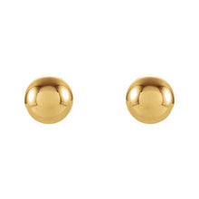 14K Yellow Gold Hollow Ball Screw Back Stud Earrings, 3mm to 6mm