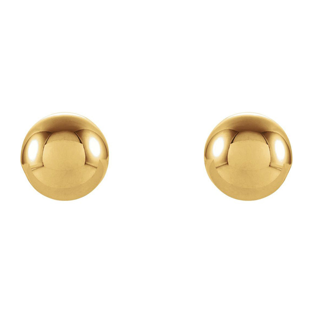 14K Yellow Gold Hollow Ball Screw Back Stud Earrings, 3mm to 6mm