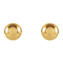 14K Yellow Gold Hollow Ball Screw Back Stud Earrings, 3mm to 6mm