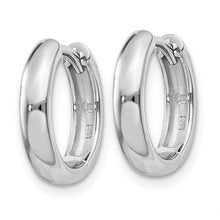 Hinged Huggie Round Hoop Earrings in 14k White Gold, 12mm (7/16 Inch)