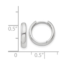 Hinged Huggie Round Hoop Earrings in 14k White Gold, 12mm (7/16 Inch)