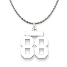 Sterling Silver Athletic Lg Polished Number 88 Necklace