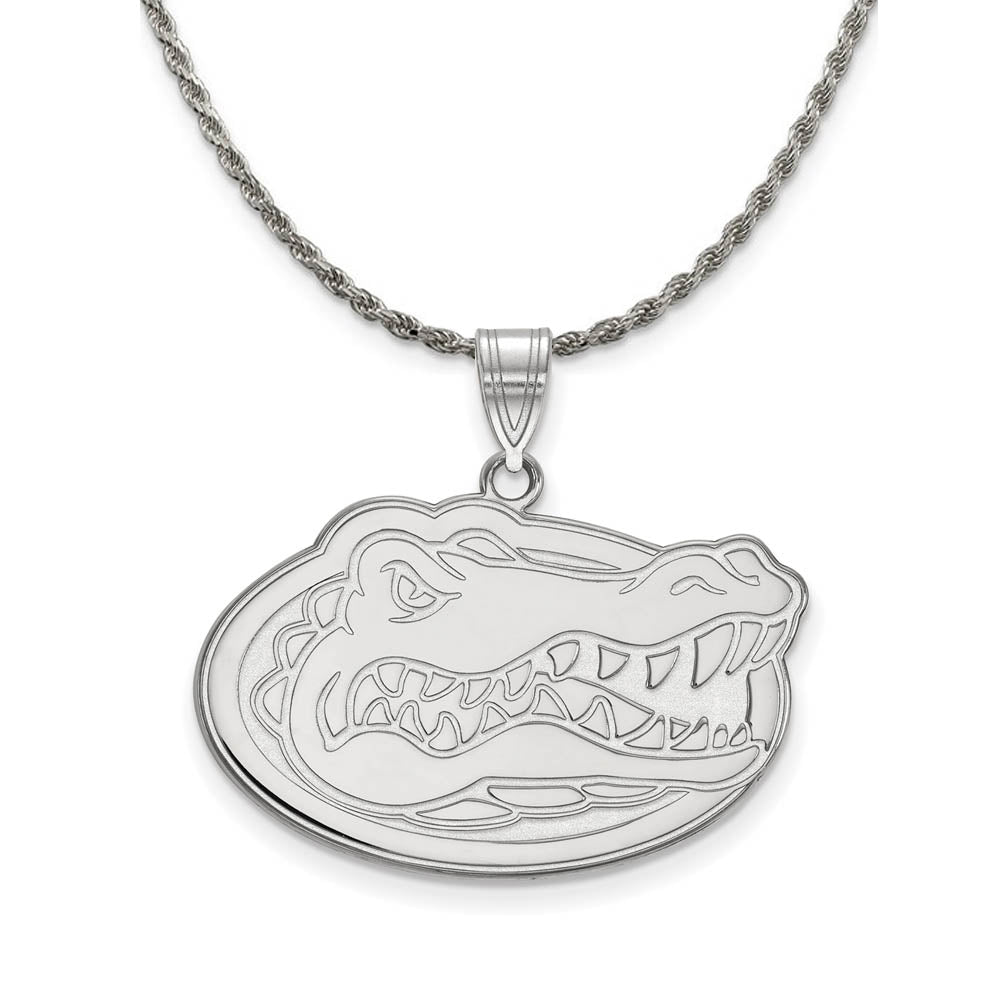 Sterling Silver U. of Florida Lg Gators Pendant Necklace