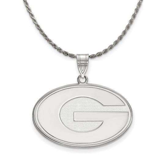 Sterling Silver U. of Georgia Large 'G' Pendant Necklace