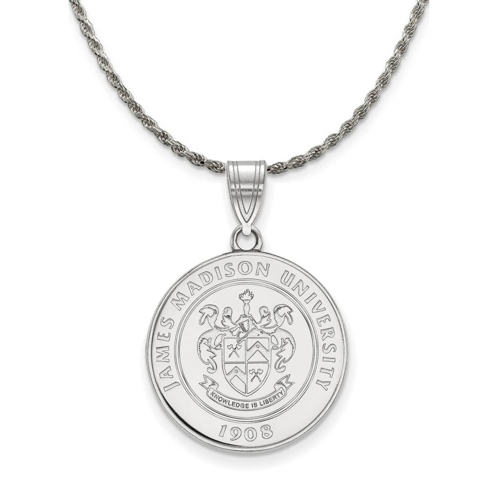 Sterling Silver James Madison U Large Crest Pendant Necklace
