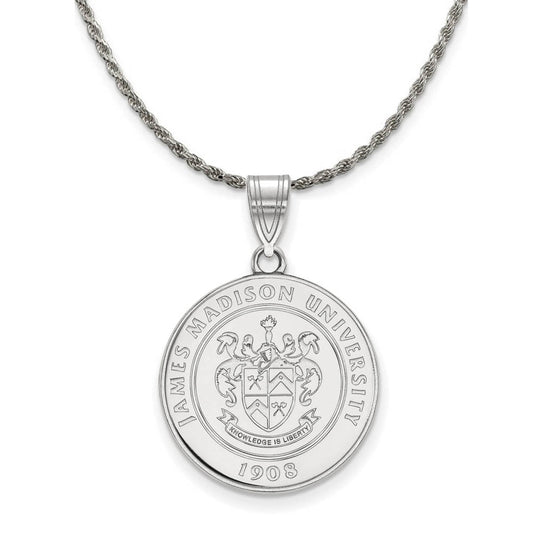 Sterling Silver James Madison U Large Crest Pendant Necklace