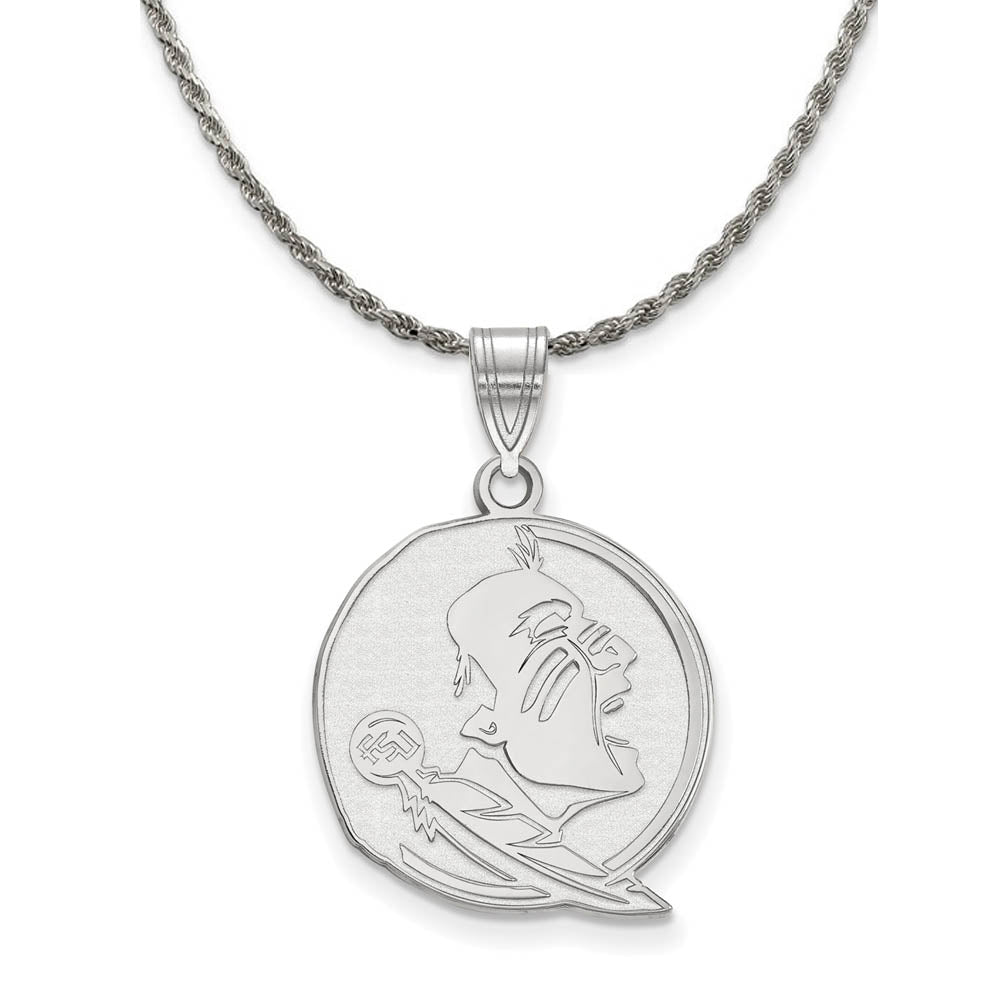Sterling Silver Florida State Seminoles Large Logo Necklace
