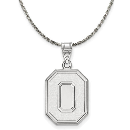 Sterling Silver Ohio State Lg 'O' Logo Pendant Necklace