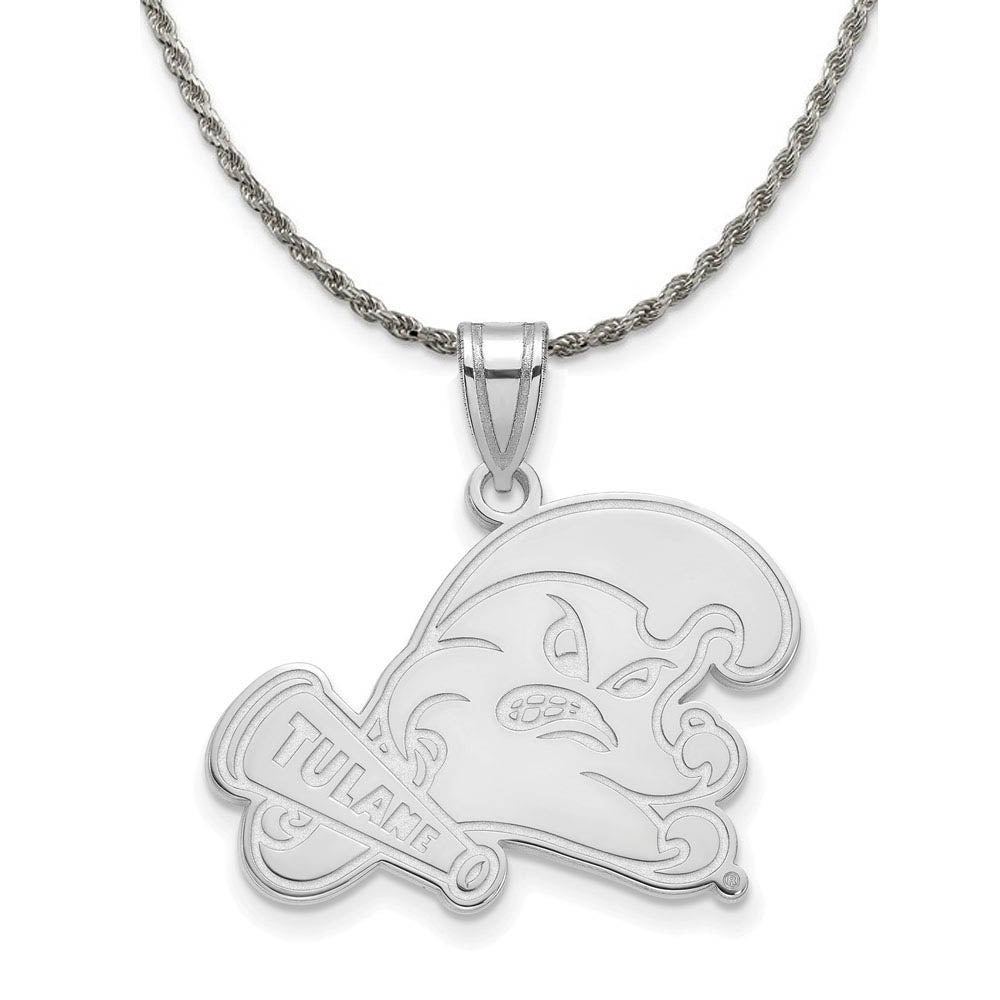 Sterling Silver Tulane U. XL Pendant Necklace