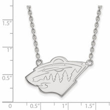 10k White Gold NHL Minnesota Wild Large Necklace, 18 Inch