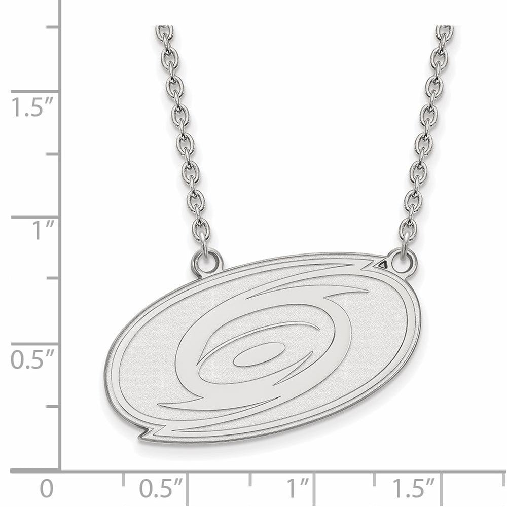 Sterling Silver NHL Carolina Hurricanes Large Necklace, 18 Inch