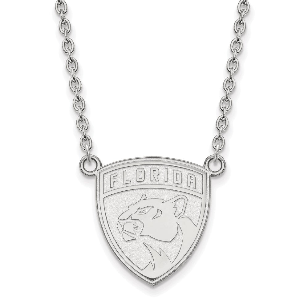 Sterling Silver NHL Florida Panthers Large Necklace, 18 Inch
