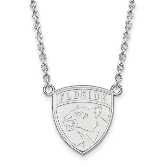 Sterling Silver NHL Florida Panthers Large Necklace, 18 Inch