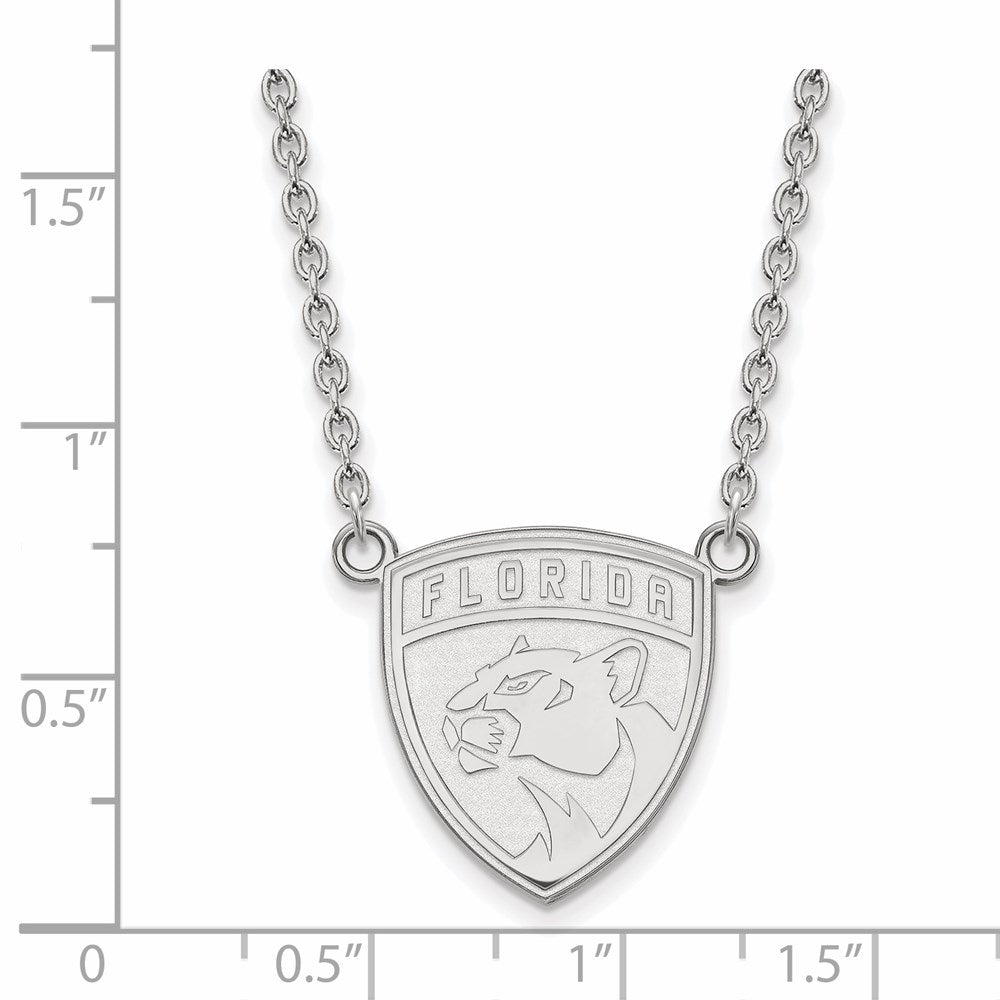 Sterling Silver NHL Florida Panthers Large Necklace, 18 Inch