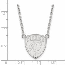 Sterling Silver NHL Florida Panthers Large Necklace, 18 Inch