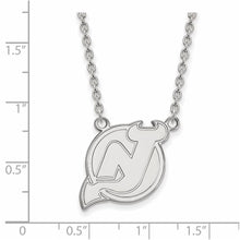 Sterling Silver NHL New Jersey Devils Large Necklace, 18 In